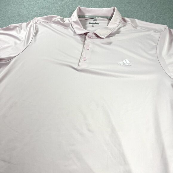 Adidas Polo Shirt Mens 2XL Light Pink Golf Outdoor Casual XXL - Picture 3 of 8